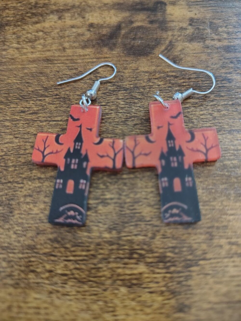 Halloween Cross Earrings
